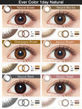 Ever Color 1 Day Natural Moist Label UV系列【四色可选】【20片装】【日抛】【日本美瞳销量第一】